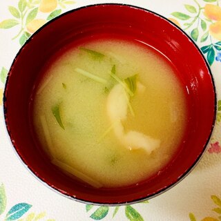 麩と水菜のお味噌汁